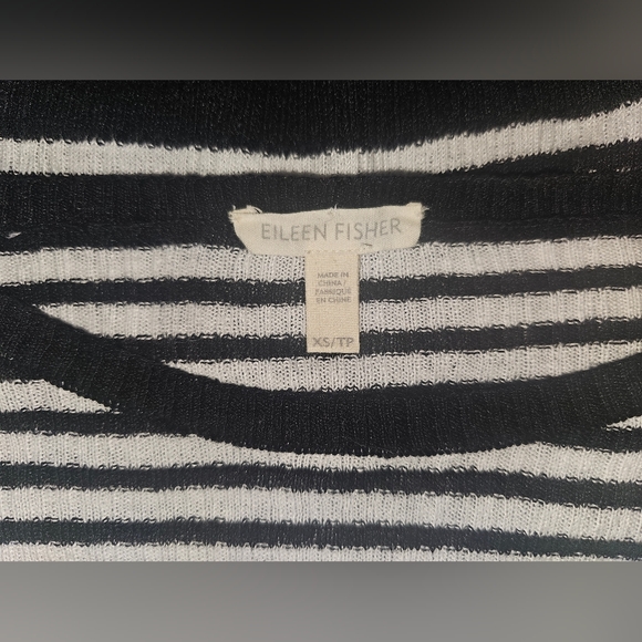 Eileen Fisher Organic Linen Dropped Shoulder Striped Boxy Top Size XS - EUC - Picture 14 of 14